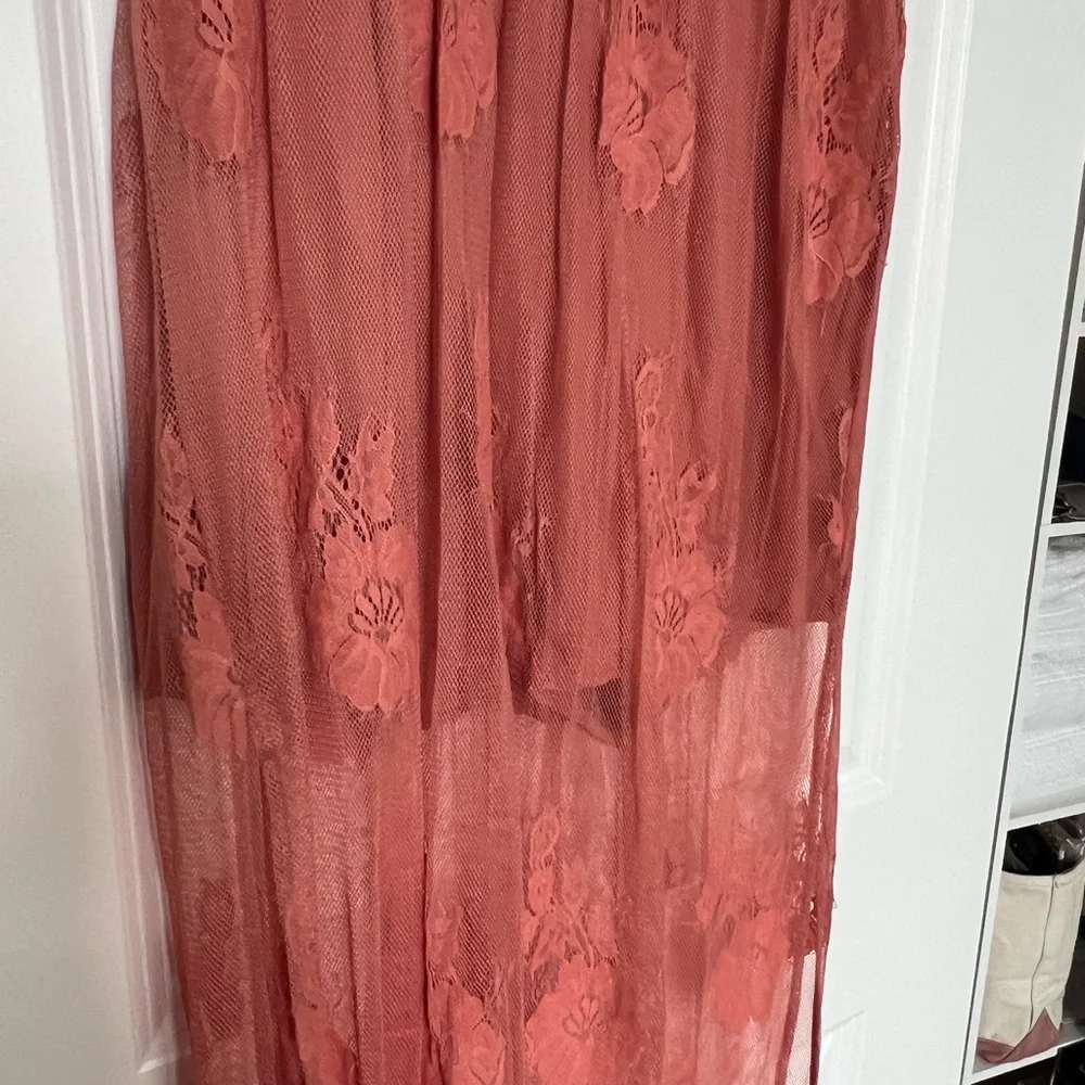 NWT Alina Maxi Romper Garden Party Lace Terra Cotta - Picture 7 of 16